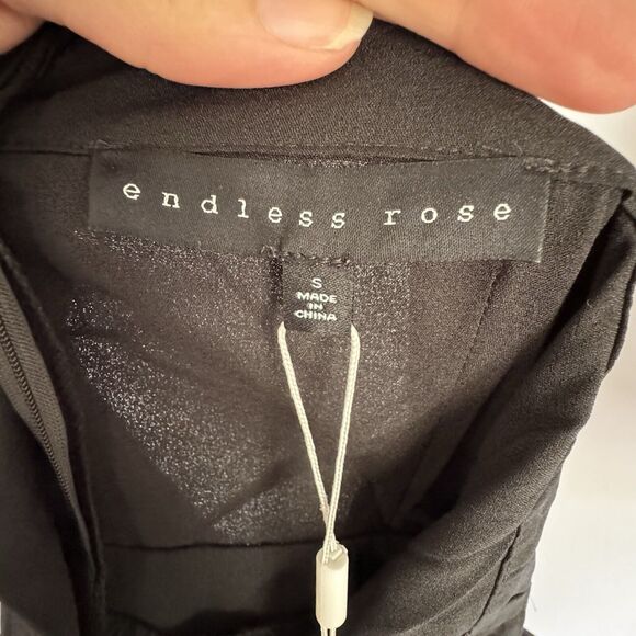 Revolve Endless Rose NWT Black Halter Dress 3D Flower Coquette Women’s Size S - Picture 7 of 7